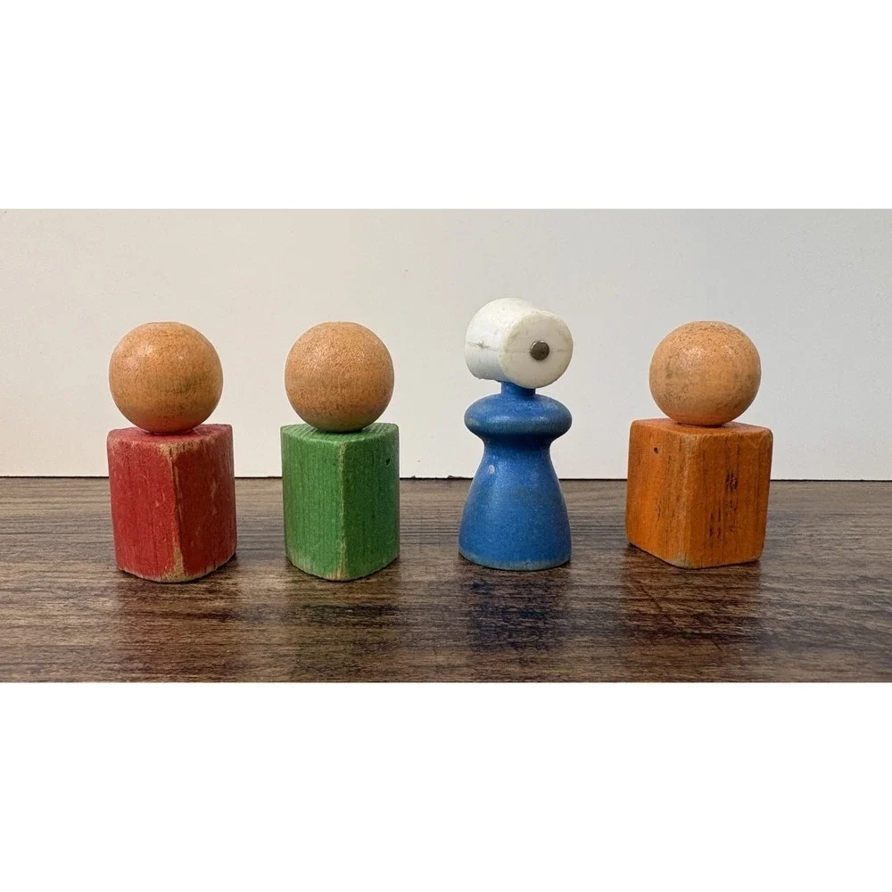 Vtg Playskool Old Woman Who Lived in a Shoe Figure Lot Blue Orange Red Blue